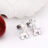 Stainless Steel Women's Unisex Set 18 Inch Necklace Earrings Giraffe Y23