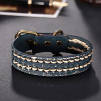 Leather Bracelet Handmade  10 Inches 15MM Belt buckle L479