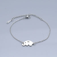 201 Stainless Steel Link Bracelet Lobster Elephant Silver Gold Adjustable P255