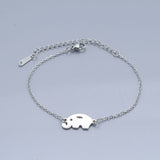 201 Stainless Steel Link Bracelet Lobster Elephant Silver Gold Adjustable P255