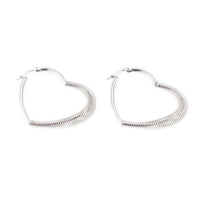 304 Stainless Steel Hoop Earrings Spring Heart Gold 49x39x5.5mm 0.6x1mm  P596