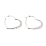 304 Stainless Steel Hoop Earrings Spring Heart Gold 49x39x5.5mm 0.6x1mm  P596