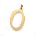 Stainless Steel Pendant 2" Earrings Necklace 17.7" Set Alphabet Letter Gold P814