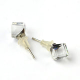 Stud Earrings platinum Brass Ear Stud Components Multi-Colors 9x7mm 0.7mm  P558