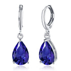 Yellow Gold Platinum Plated Earrings Drop Dangle Zirconia L585