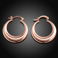 Rose Gold Latch Back Hoop Bali Earrings L125