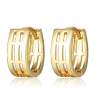 Gold Platinum Hoop Earrings 13.5x12x6mm  0.8mm P187