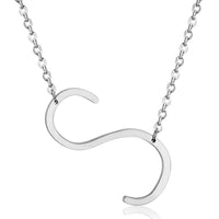 Stainless Steel Women's Unisex 18 Inch Necklace Pendant Letter Lobster Clasp S1