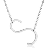 Stainless Steel Women's Unisex 18 Inch Necklace Pendant Letter Lobster Clasp S1