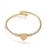 316 Stainless Steel Torque Bangles Heart Flexible Rose Gold Silver 2.2" P281