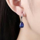 Yellow Gold Platinum Plated Earrings Drop Dangle Zirconia L585