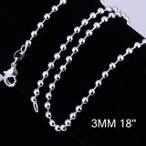 Sterling Silver Plated Necklace Chain Lobster Clasp B362