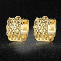 Platinum Gold Hoop Earrings 14x15x8mm  1mm P186