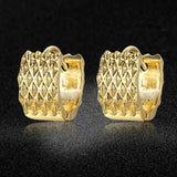 Platinum Gold Hoop Earrings 14x15x8mm  1mm P186