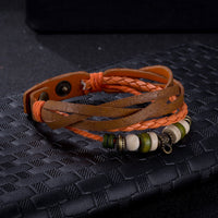 Leather Bracelet Butterfly 8 Inches 15MM Push button  L441