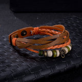 Leather Bracelet Butterfly 8 Inches 15MM Push button  L441