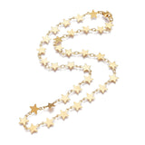 Stainless Steel Link Chain Necklaces Lobster Star Gold 16.61 inches 42.2cm Z557