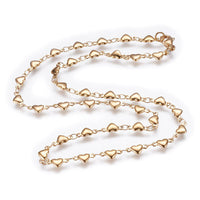 Stainless Steel Necklace Lobster Ion Plating Heart 18" 45.5cm Z643