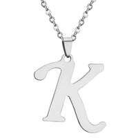 Stainless Steel Women's Unisex 18 Inch Necklace Pendant Letter Lobster Clasp S2