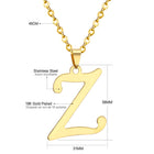 Stainless Steel Women's Unisex 18 Inch Necklace Pendant Letter Lobster Clasp S2