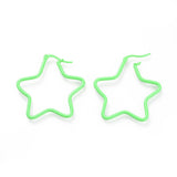 304 Stainless Steel Hoop Earrings Star Blue Green Yellow Red 1.6" To 2.3" P574