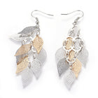 Dangle Earrings Earring Hooks Leaf Gray Blue Green Black 60x27mm P352