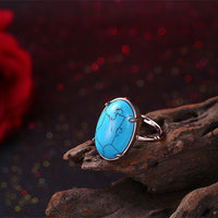 Rse Gold Platinum Plated Halo Ring Womens Kallaite Stone Blue B507