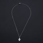 Stainless Steel Pendant Necklace Lobster Clasp Tag Angel Silver 15.7" 1.5mm P53