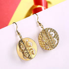 Yellow Gold Platinum Plated Earrings  Drop Dangle Fish Hook Clasp L646