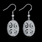 Yellow Gold Platinum Plated Earrings  Drop Dangle Fish Hook Clasp L646