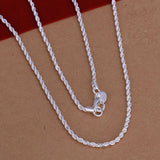 Men's Women's Unisex Sterling Silver Plated Necklace B33