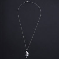 Stainless Steel Pendant Necklace Lobster Clasp Gecko Silver 17.71" 1.5mm P78