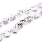 Stainless Steel Link Chain Necklaces Lobster Heart Gold 16.53 inches 42cm Z558