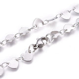 Stainless Steel Link Chain Necklaces Lobster Heart Gold 16.53 inches 42cm Z558