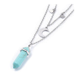 Malachite Bullet Pendant Necklace 316 Stainless Steel Lobster Clasp 16" Z509