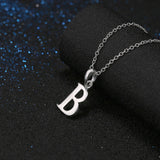 Sterling Silver Plated Necklace Women Pendant Initial Letter Alphabet B375