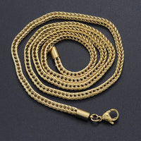 304 Stainless Steel Wheat Chain Necklace Lobster Gold Silver 18-24" 3mm  A422