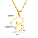 Stainless Steel Women's Unisex 18 Inch Necklace Pendant Letter Lobster Clasp S2