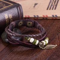 Leather Bracelet Butterfly 8 Inches 15MM Push button  L441