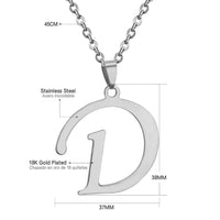 Stainless Steel Women's Unisex 18 Inch Necklace Pendant Letter Lobster Clasp S2