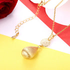Yellow Rose Gold Plated Necklace Women's Pendant Drop Lobster Clasp B288