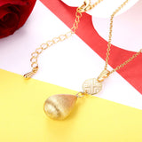 Yellow Rose Gold Plated Necklace Women's Pendant Drop Lobster Clasp B288