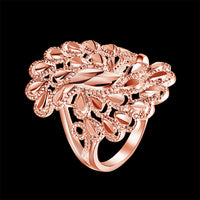 Yellow Gold Plated Ring Fashion Cocktail Flower B481