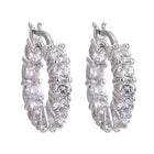 Cubic Zirconia Hoop Earrings Ring Gold 17.5x18.mm Gold Silver Z312