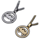 Stainless Steel Pendant Necklace Lobster Zodiac Sign Aries Gold 15.7" 1.5mm P68