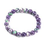 Ocean White Jade Stretch Bracelets 8MM 10MM Beads 2-1/8"(5.3cm)  P523
