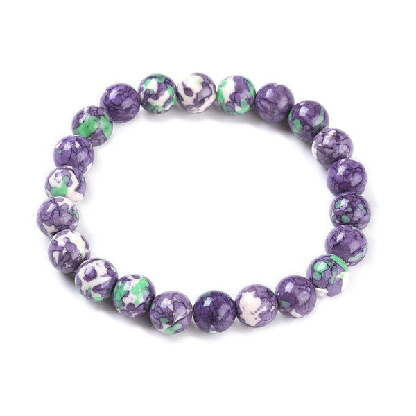 Ocean White Jade Stretch Bracelets 8MM 10MM Beads 2-1/8"(5.3cm)  P523