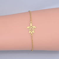201 Stainless Steel Link Bracelet Lobster Turtle Silver Gold Adjustable P254
