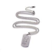 Stainless Steel Initial Pendant Necklace Lobster Chain Alphabet Letter 27" A385