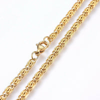 304 Stainless Steel Lumachina Chain Necklaces Gold Silver 19.68" 50cm 4mm Z574